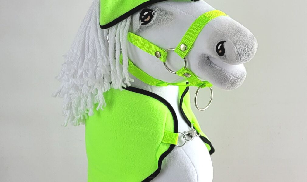 Zestaw dla Hobby Horse A4: derka + nauszniki – neon green