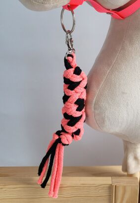 Uwiąz dla Hobby Horse ze sznurka – neon pink/ czarny