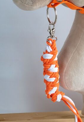 Uwiąz dla Hobby Horse ze sznurka – neon orange/ biały