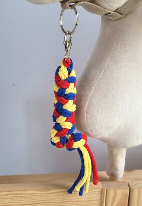 Uwiąz dla Hobby Horse ze sznurka – czerwony/ chaber/ żółty